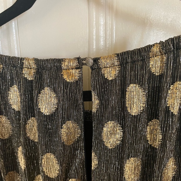 Anthropologie Sunday in Brooklyn Metallic Polka Dot Dress with Velvet Belt - Picture 9 of 10